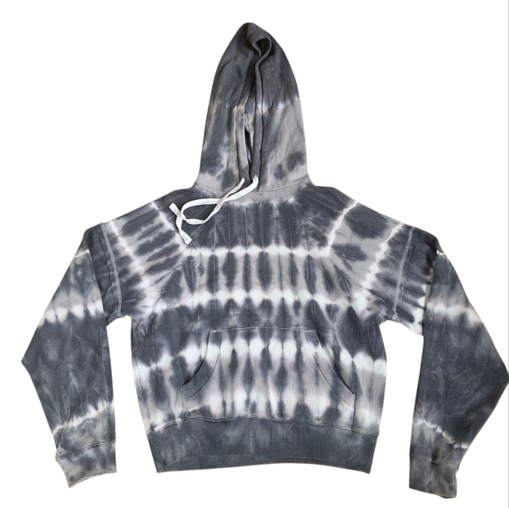 Lucky Brand Gray & White Tie Dye Pullover Hoodie Size XS